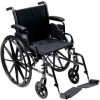 20 "Cruiser III fauteuil roulant, Flip Back amovible bras de bureau, repose-pieds Swing-Away