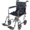 Conduisez medical TR37E-SV Lightweight Steel Transport Wheelchair, Fixed Full Arms, 17" Siège