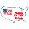 Étiquettes en papier avec impression « Made In The USA », 3"L x 2"W, blanc / rouge / bleu, rouleau de 500