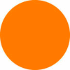Étiquettes papier rondes Dia. 3 » , orange fluorescente, rouleau de 500