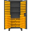 Durham Bin Cabinet HDC36-102-3S95 - Calibre 12 avec 102 Velcro sur bacs & étagères, 36" W x 24 H « D x 78"