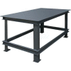 Durham Mfg. Table de machine stationnaire W / Étagère, Bord carré en acier, 72 « L x 36 « P x 34 « H, Gris