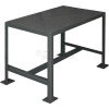 Durham Mfg. Table de machine stationnaire W / Étagère, Bord carré en acier, 24 « L x 18 « P x 24 « H, Gris