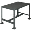 Durham Mfg. Table de machine stationnaire W / Étagère, Bord carré en acier, 24 « L x 18 « P x 30 « H, Gris