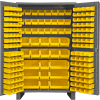 Durham Storage Bin Cabinet JC-171-95 - 171 jaunes Velcro sur bacs 48" W x 24 H « D x 78"