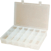 Grand compartiment plastique Durham Box LP18-CLEAR - 18 compartiments, 13-1/8 x 9 x 2-5/16 - Qté par paquet : 5