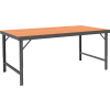 Durham WBF-TH-3672-95 72"W x 36"D Folding Leg Workbench - Square Edge Shop Top, Gray