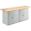 Diversified Spaces Wall, Island Workbench, 2 Cabinets, 72"W x 24"D, Gray