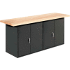 Diversified Spaces Wall, Island Workbench, 2 Cabinets, 72"W x 24"D, Black