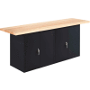 Diversified Spaces Wall, Island Workbench, 2 Cabinets, 96"W x 24"D, Black