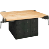 Diversified Spaces 4 Station Workbench, 4 Vises, 12 Vertical Lockers, 64"W x 54"D