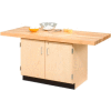 Diversified Spaces 2 Station Single Faced Workbench, 2 Vises, 64"W x 28"D, Tan