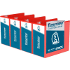 Classeur Easyview® Premium View de Davis Group, 1000 feuilles, anneau en D de 5 po, rouge, paquet de 4