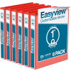 Classeur Easyview® Premium View de Davis Group, peut contenir 200 feuilles, anneau rond de 1 po, rouge, paquet de 6