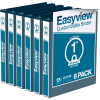 Classeur Davis Group Easyview Premium View, peut contenir 200 feuilles, anneau rond de 1 po, bleu marine, paquet de 6