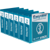 Classeur Easyview Premium View de Davis Group, peut contenir 600 feuilles, anneau rond de 3 po, bleu turquoise, paquet de 6