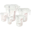 WINCO PMCP-5SET 5 pièces Set tasse W / marquages rouges & bleus, clair, à mesurer en plastique