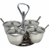 Winco RS-4 4 Unit Relish Server, Holds 4 Canisters, Stainless Steel - Pkg Qty 6