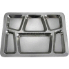 WINCO SMT-2 - 6 compartiment Mess plateau, 15-1/2" L, 11-1/2" W, inox, rectangulaire, Style B, qté par paquet : 24