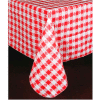 WINCO TBCS-52R Checkered nappe, L, 52 52"" W, PVC W / flanelle Backing, carré, rouge & blanc - Qté par paquet : 24
