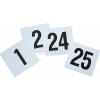 Numéros de table Winco TBN-25, 1-25, 3-3/4"W, 4"H, Plastique, Numéros des deux côtés, 25/Pk