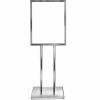 22" x 28" Bulletin Sign Holder w/ Extra-Heavy Raised Base - Chrome