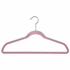 17" L costume cintre avec barre - Floqué velours rose - Qté par paquet : 100