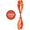 Ergodyne® 3420-BULK Squids® Swivel Glove Clip Holder, Dual Clips, 100-Pack, Orange