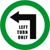 Durastripe 12" Round Sign - Left Turn Only