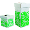 Bel-Art F24653-0002 Broken Glass Disposal Box, Benchtop Model, 8"W x 8"D x 10"H, Green, 6/PK