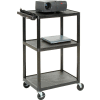 Plastic Audio Visual & Instrument Cart 24 x 18 x 42 Three Shelves - 250lb capacity