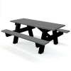 Global Industrial™ 6' A Frame Table de pique-nique rectangulaire, plastique recyclé, gris