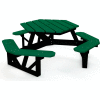 Table de™ pique-nique Hexagone Industrielle Mondiale 6', Plastique Recyclé, Vert