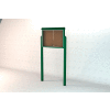Frog Furnishings Large Message Center, Recycled Plastic, Two Sides, Two Posts, Green, 51"W x 36"H