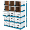 Fellowes Bankers Lettre/Fichier de boîte juridique/Coque de boîte cube, 15"L x 12"W x 10"H, Blanc &Bleu - Qté par paquet : 6