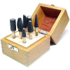 Grobet Carbide Burr Set 32.931SY, Bear Cut, 1/4" Shank Diameter, 8 Piece Set