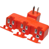 Adaptateur GoGreen Power 3 Outlet Tri-tap avec housses, GG-03431OR - Orange