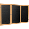 Conseil d'administration de Gand - 3 porte(s) - Tableau de lettres noir w/Oak Frame - 36 po x 72 po