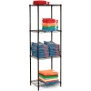 Nexel® 4 Shelf, Black Epoxy Wire Shelving Unit, Starter, 24"W x 14"D x 74"H