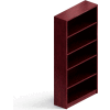 Global™ Bookcase, 4 Shelves - 72"H - Quartered Mahogany - Genoa Series