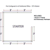 Interion® Cubile de bureau préconfiguré, 6'L x 6'P x 72 » H, Kit de démarrage, bleu