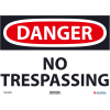 Global Industrial™ Danger No Trespassing, 10x14, Pressure Sensitive Vinyl