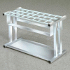 Grid Style Satin Aluminum Umbrella Stand for up to 24 Full & Tote Size Umbrellas