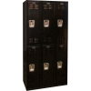 Hallowell U3282-2ME Black Tie Locker Double Tier 12x18x36 6 Doors Unassembled, Black