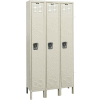 Hallowell® 1-Tier 3 Door Premium Locker, 18"W x 24"D x 72"H, Tan, Assembled