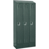 Hallowell® Ready-Built II™ 1-Tier 3 Door Locker, 12"Wx15"Dx72"H, Dark Gray, Assembled