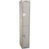 Anthony Steel Mfg. Casier Clean Line™ 2 niveaux 2 portes, gris, assemblé