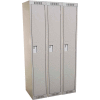 Anthony Steel Mfg. Casier Clean Line™ 1 niveaux 3 portes, gris, assemblé