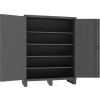 Durham® HD Pegboard & Shelf Cabinet w/ 4 Adj Shelves, 12 Ga, 60-3/16"W x 24-1/16"D x 78"H, Gray