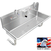 BSM Inc. Stainless Steel Sink, 2 Station w/Manual Faucets Round Tube Mounted 48" L X 20" W X 8" D